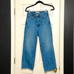 Madewell petite perfect vintage wide leg crop jeans medium wash